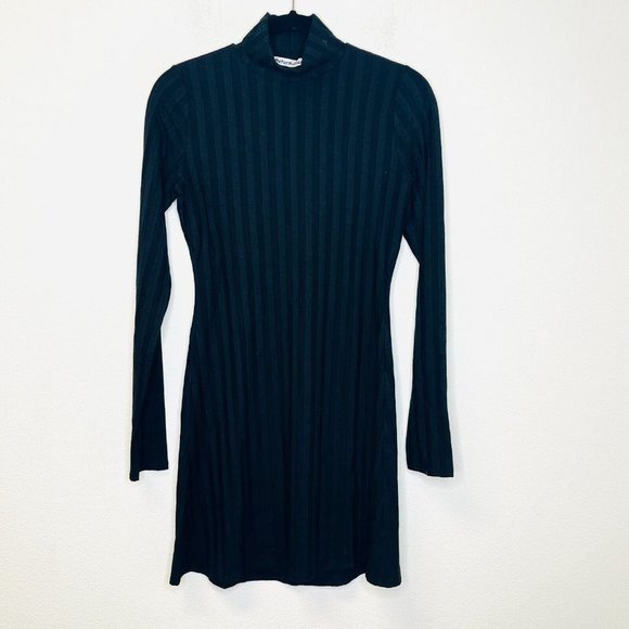 Reformation Black Ribbed Mini Dress - Picture 4 of 5